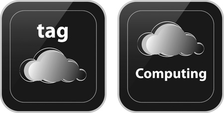 Pair of cloud tag and cloud computing buttonsのイラスト素材