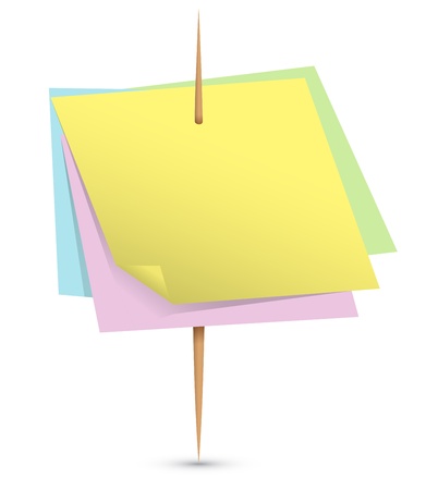 Blank colorful paper notes on a toothpick.のイラスト素材