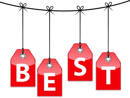 Red glossy icons with the word best. のイラスト素材