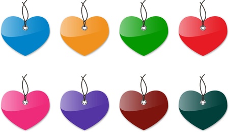 Glossy colorful labels. Blank tags. Vector illustrationのイラスト素材