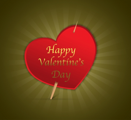 Happy Valentine's Day heart on green shiny background. Vector illustrationのイラスト素材