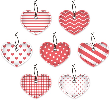 Red textured hearts for Valentine's Dayのイラスト素材