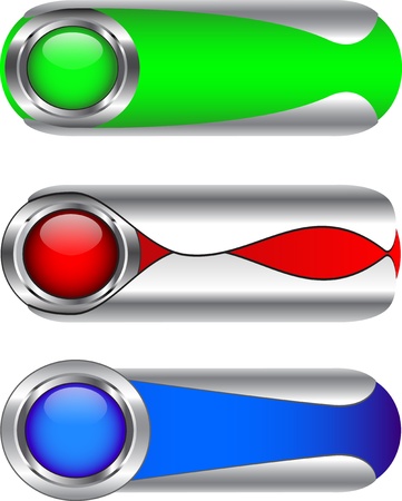Blank glossy buttons. Web elements. Vector illustrationのイラスト素材