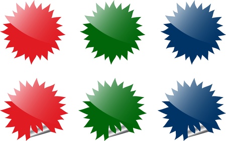 Colorful shopping labels. Glossy tags. Blank stickers. illustrationのイラスト素材