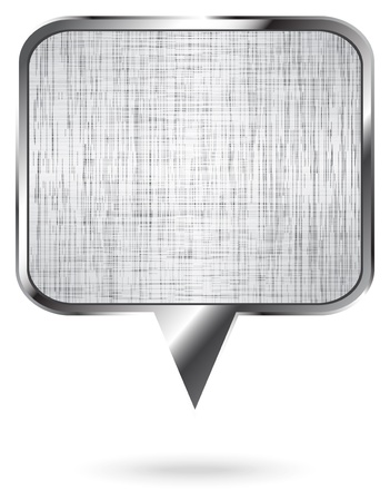 Brushed metallic speech icon. Message board. Vector illustrationのイラスト素材