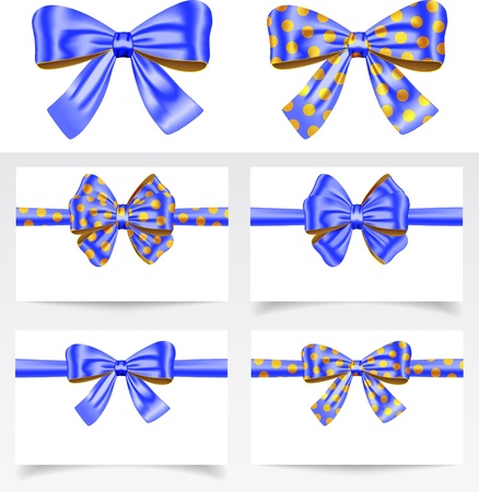 Gift ribbon bows for festive decorations. Gift cards. のイラスト素材