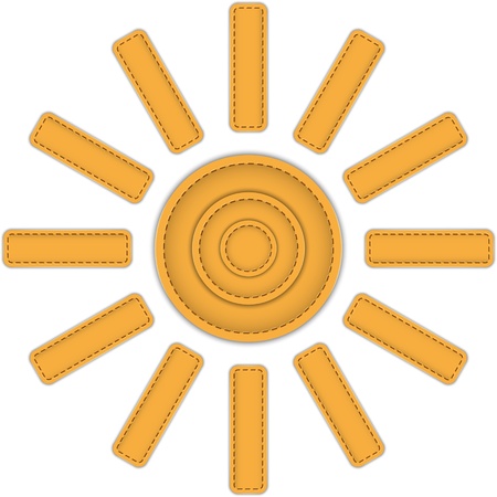 Abstract sun icon made of leather.  illustrationのイラスト素材