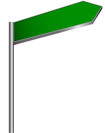 Blank green street sign on white background. Vector illustrationのイラスト素材