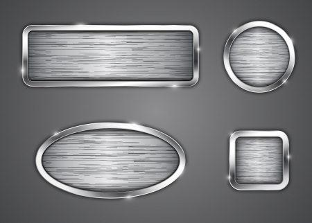 Brushed metallic buttons  Icons  Vector illustrationのイラスト素材