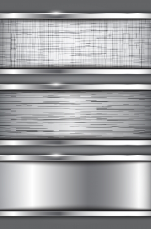 Metallic banners  Abstract textured backgrounds  Vector illustrationのイラスト素材