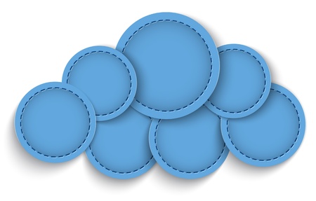 Cloud shape made of leather circles. Vector illustrationのイラスト素材