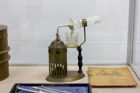 Exhibits and furnishings in the outpatient clinic of the Zemsky doctor and Russian writer AP Chekhov...