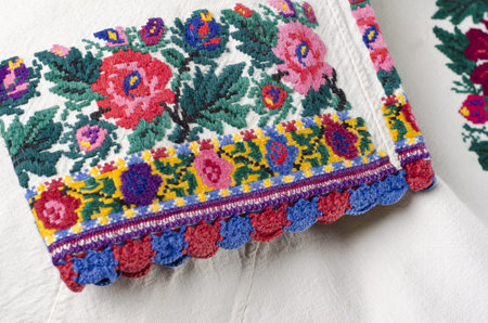 canvas background of hand made embroidery