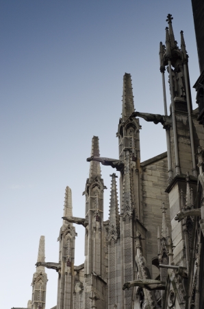 view of Notre-Dame cathedral in Parisの写真素材