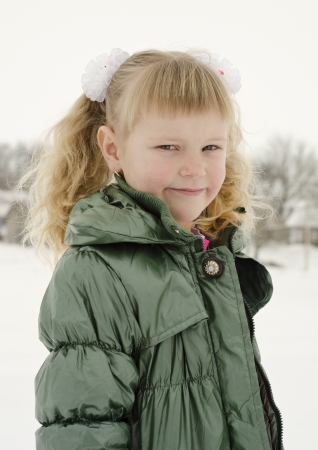 Young nice girl in winterの写真素材