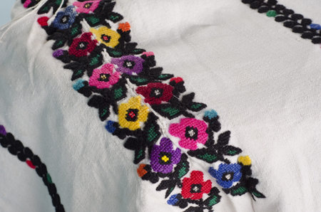 canvas background with embroidery