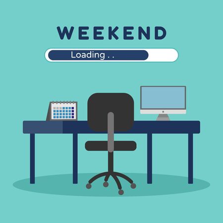 Weekend loading , Business concept , vector , illustrator.のイラスト素材