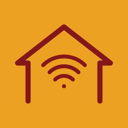 Smart home wifi icon, wifi in home, work from home, vector, illustration.のイラスト素材