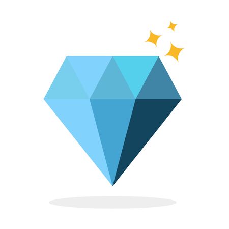 Diamond icon, blue diamond symbol, jewelry, vector, illustration.のイラスト素材