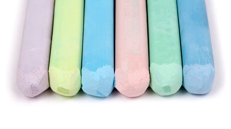 Sticks of pastel colored chalk