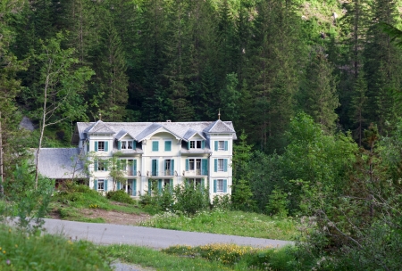 Historic hotel Rosenlaui. Switzerland alps mountain landscape Reichenbach Falls 
The hotel stayed Sherlock Holmes Dr. Watson in story of Conan Doyleのeditorial素材