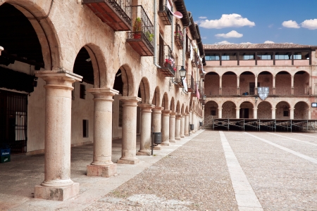 The courtyard bishops Castle Siguenza. Castillo de los Obispos de SigÃ¼enza. Guadalajara province, Castilla-La Mancha, Spainのeditorial素材