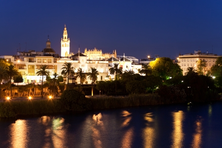 embankment of Sevilla, Guadalquivir river, Spainの写真素材