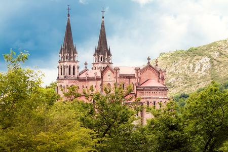Basilica of Santa Maria, Covadonga, Asturias, Spainの写真素材
