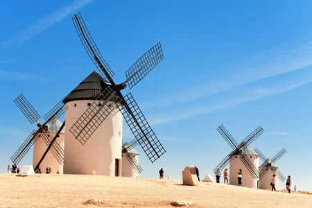 windmills in Ð¡ampo de Criptana, La Mancha, Spainのeditorial素材