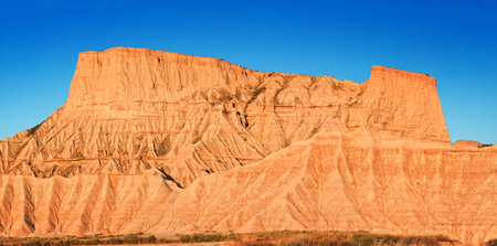 Mountain Castildetierra in Bardenas Reales Nature Park, Navarra, Spainの写真素材