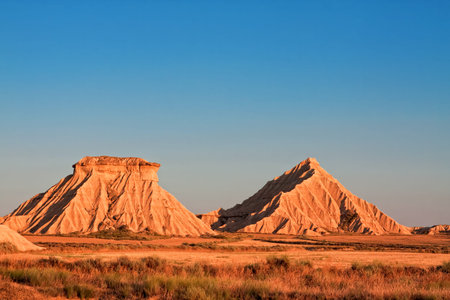 Mountain Castildetierra in Bardenas Reales Nature Park, Navarra, Spainの写真素材