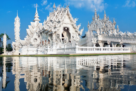 temple Rong Khun, Chiang Rai, Thailandの写真素材