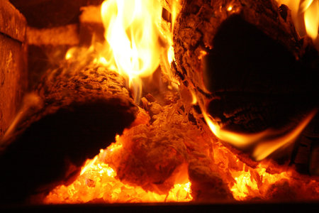 log fire