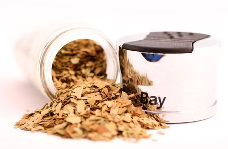 bay leafs and shakerの写真素材