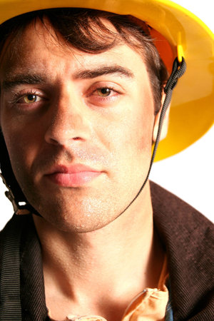 fire fighter sweating and tired from a long hard day in the fire saving lives and helping people