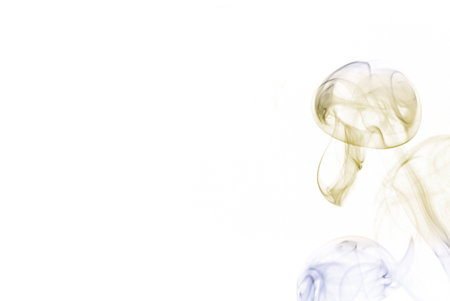 A shot of the shapes made by cigarette smokeの写真素材