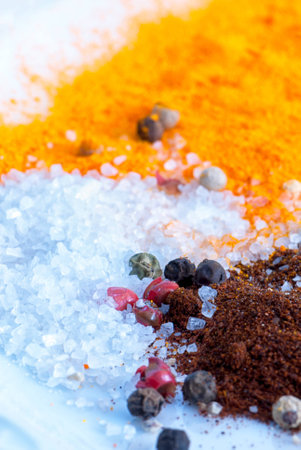 A macro species composition of different colors and texturesの写真素材