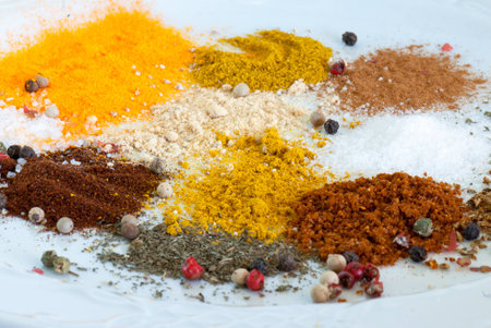 A macro species composition of different colors and texturesの写真素材