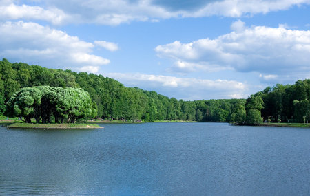 Lake at the park, Moscow, Russia