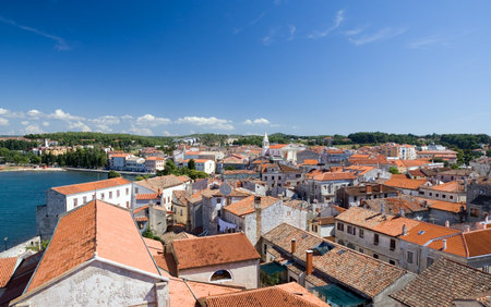 Historical center of ancient town Porec, Istria, Croatiaの写真素材