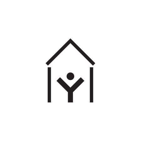 human in home vector icon logo designのイラスト素材