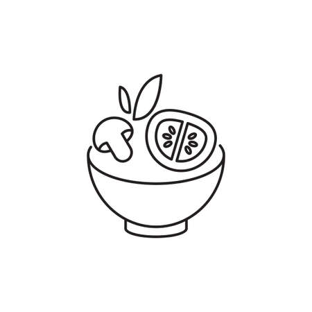 salad bowl vector icon logo designのイラスト素材