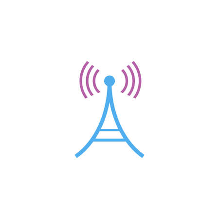 tower radio vector icon design templateのイラスト素材