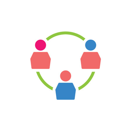 people connecting vector icon design template