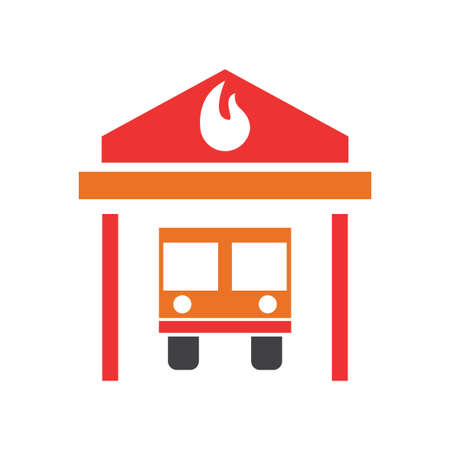 fire station vector icon design templateのイラスト素材