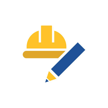 hard hat with pen vector iconのイラスト素材