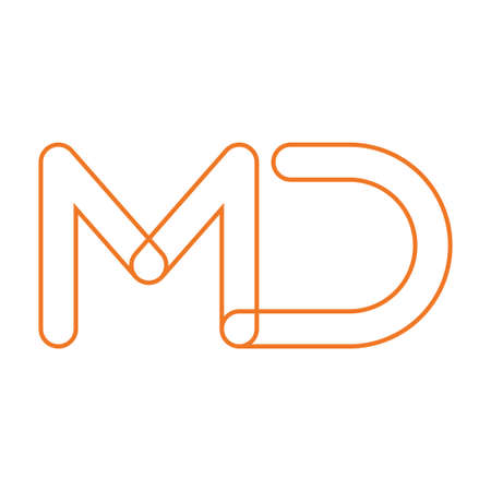 md initial letter vector logo iconのイラスト素材