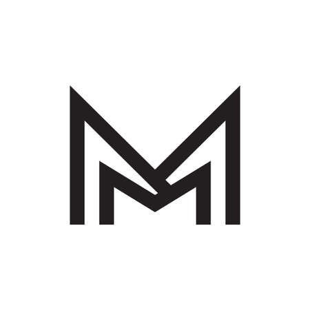 m initial letter vector logo iconのイラスト素材