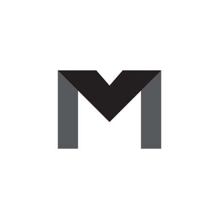 m initial letter vector logo iconのイラスト素材