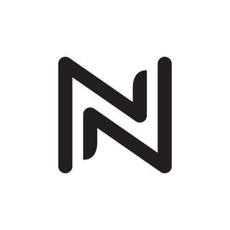 n initial letter vector logo iconのイラスト素材